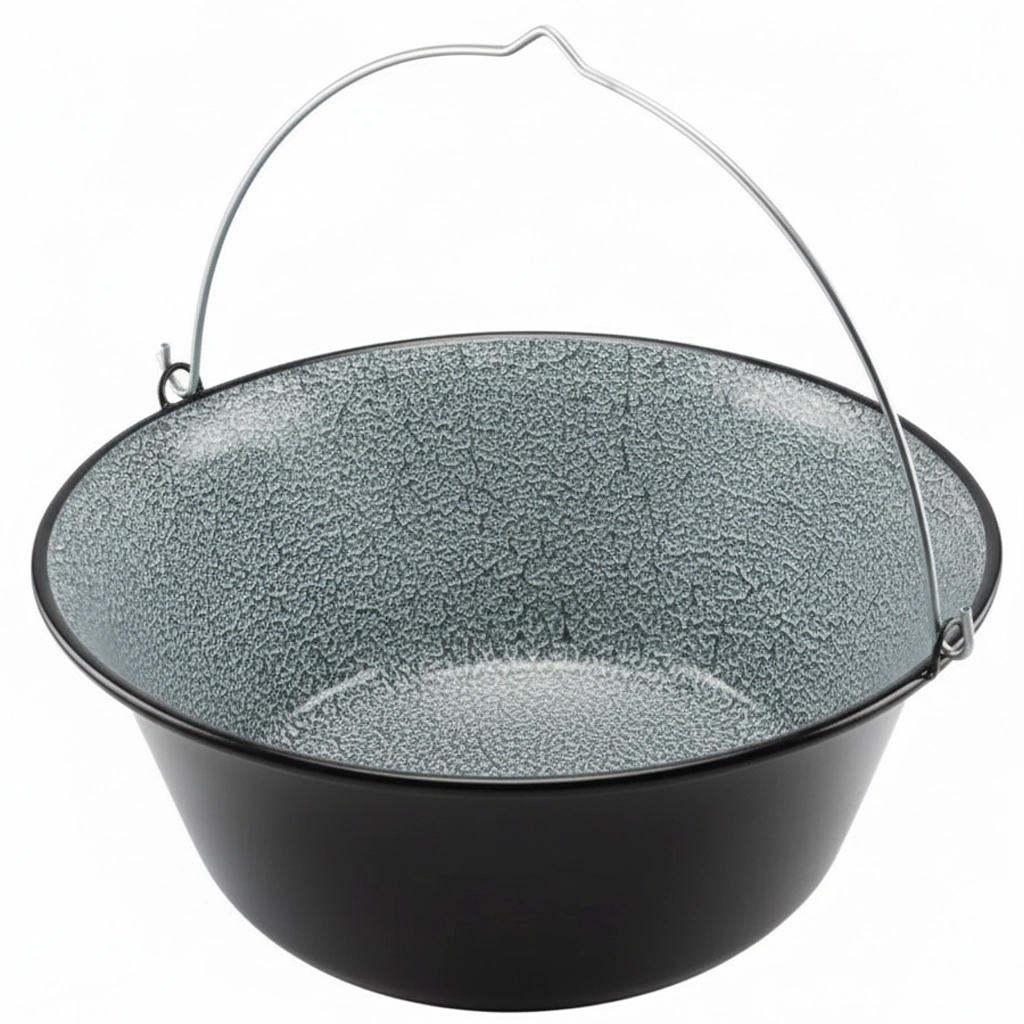 Smaltovaný kotlík 13 l s trojnožkou a pokrievkou